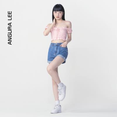 春夏新款經典水洗中藍女裝短褲